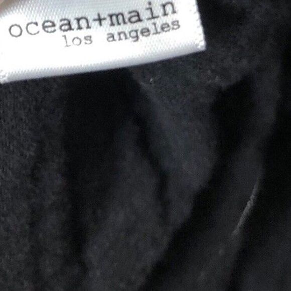 Ocean + Main Mandarin-Collar Gauze Caftan L/XL Black Side Pockets 100% Cotton - Picture 9 of 12